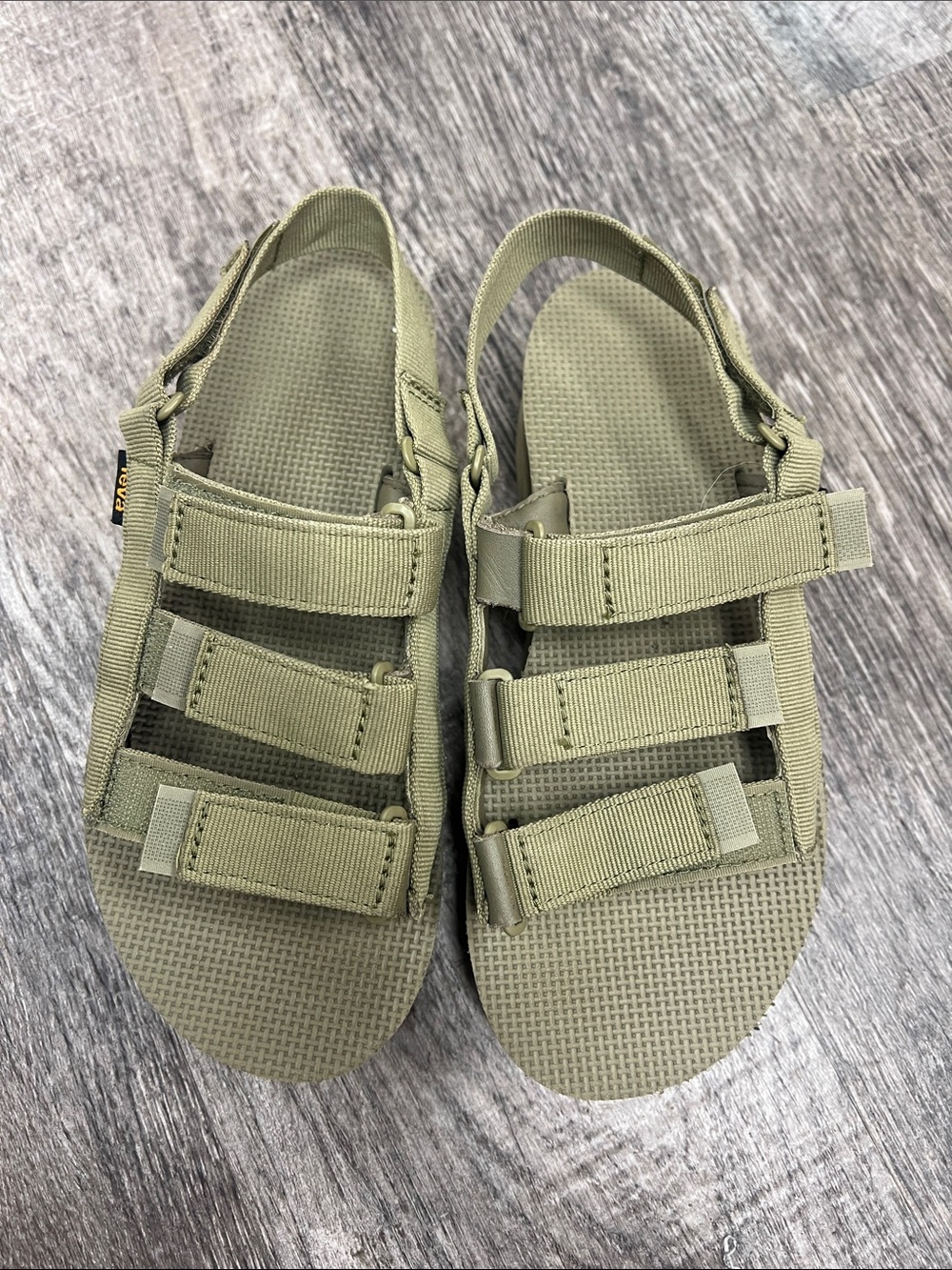 Teva Olive Green Strappy Outdoor platform Sandals